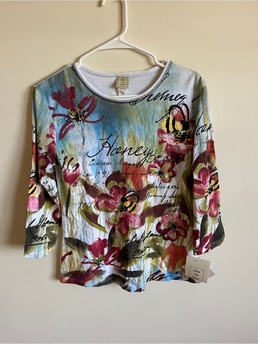 Vintage Floral Print Women's Top - Multicolor